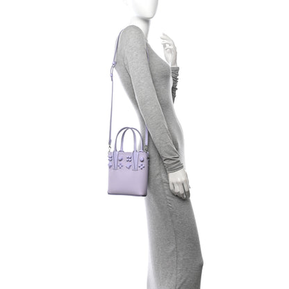 Christian Louboutin Calfskin Empire Spike Studded Mini North South Cabata Tote Lilac Smoke 2 of 10