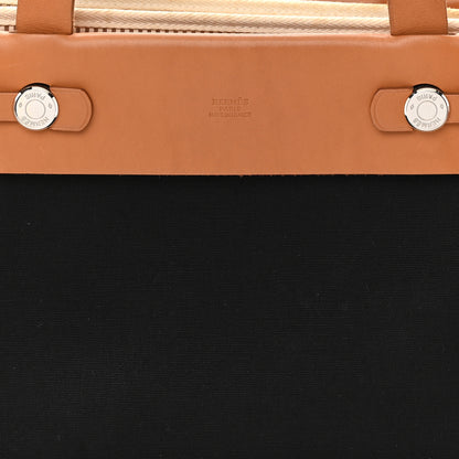 Hermes Toile Vache Hunter Herbag Cabas PM Black Natural 9 of 19