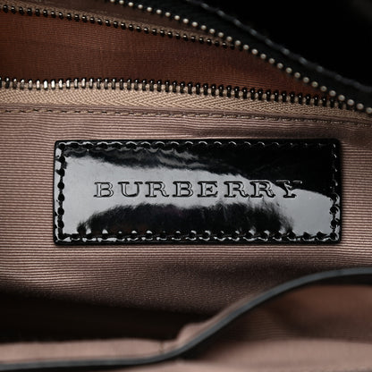 Burberry Patent Trim Supernova Check Ashmore Tote Black 5 of 8
