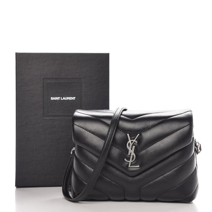 Saint Laurent Calfskin Y Quilted Monogram Toy Loulou Crossbody Bag Black 9 of 9