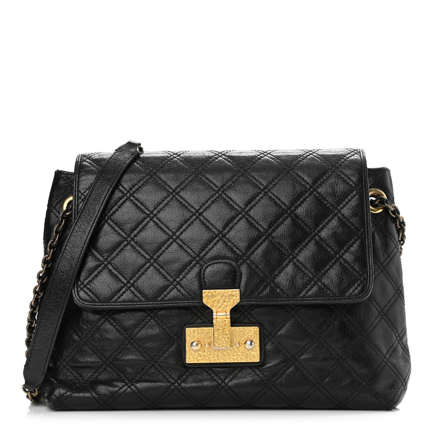 Marc Jacobs Lacquered Lambskin Baroque The Large Single Flap Black 1 of 12