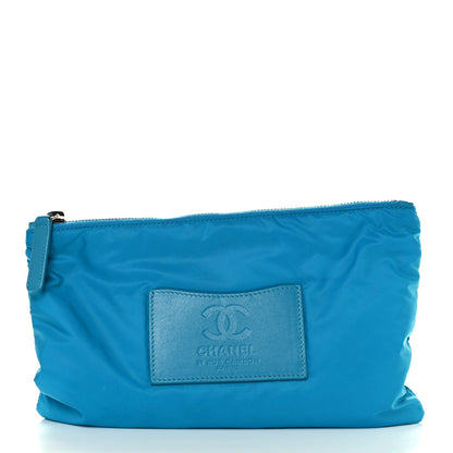 Chanel Nylon Vertical Quilted Jumbo Flap Turquoise 12 of 13