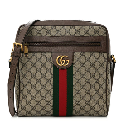 Gucci GG Supreme Monogram Web Medium Ophidia Messenger Bag Brown 1 of 11