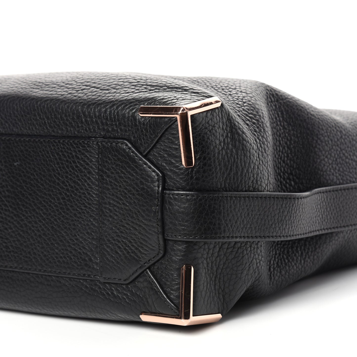 Pebbled Calfskin Prisma Skeletal Hobo Black Rose Gold Hardware