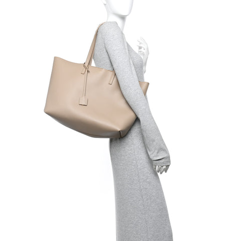 Calfskin Large Shopping Tote Dark Beige
