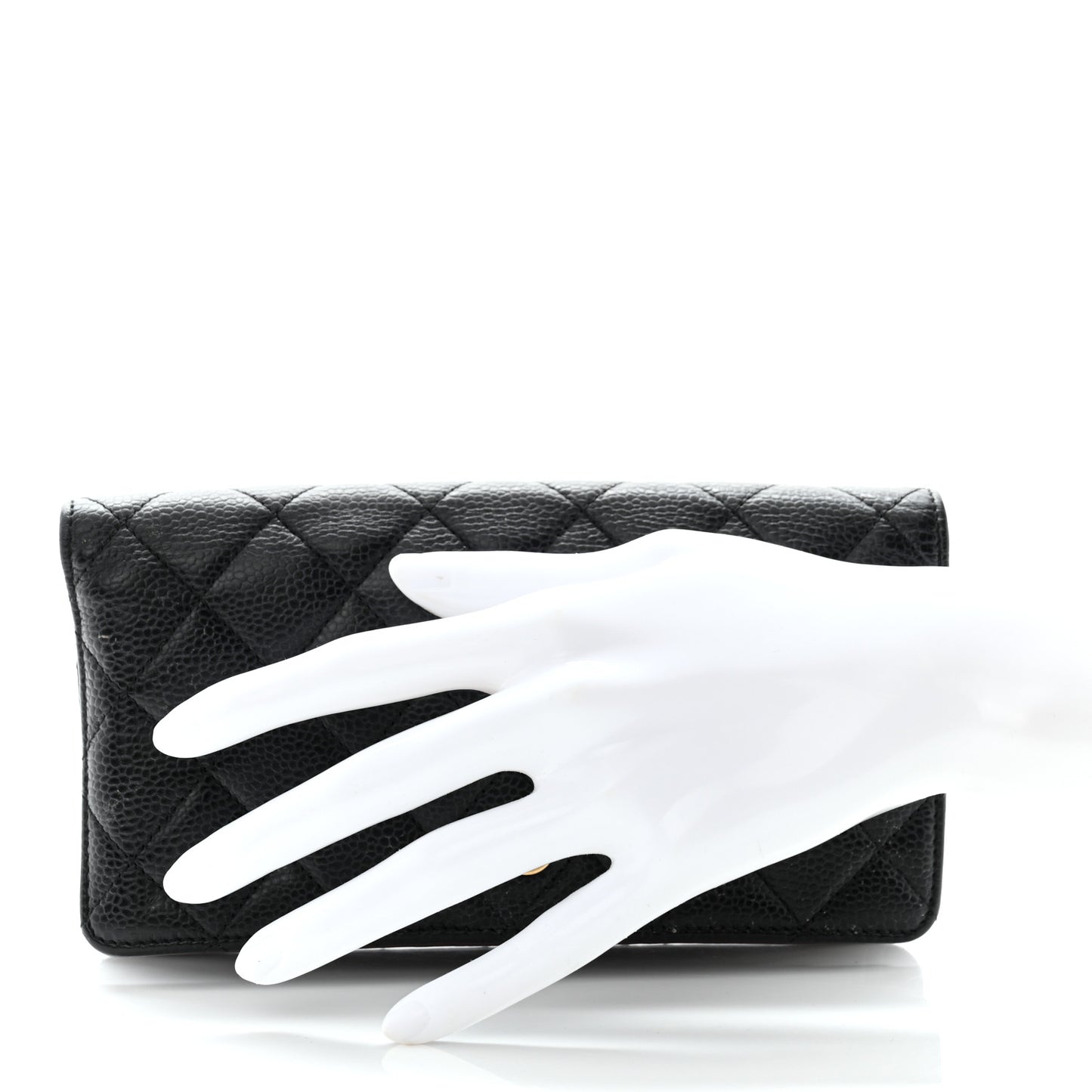 Caviar Quilted Yen Wallet Black