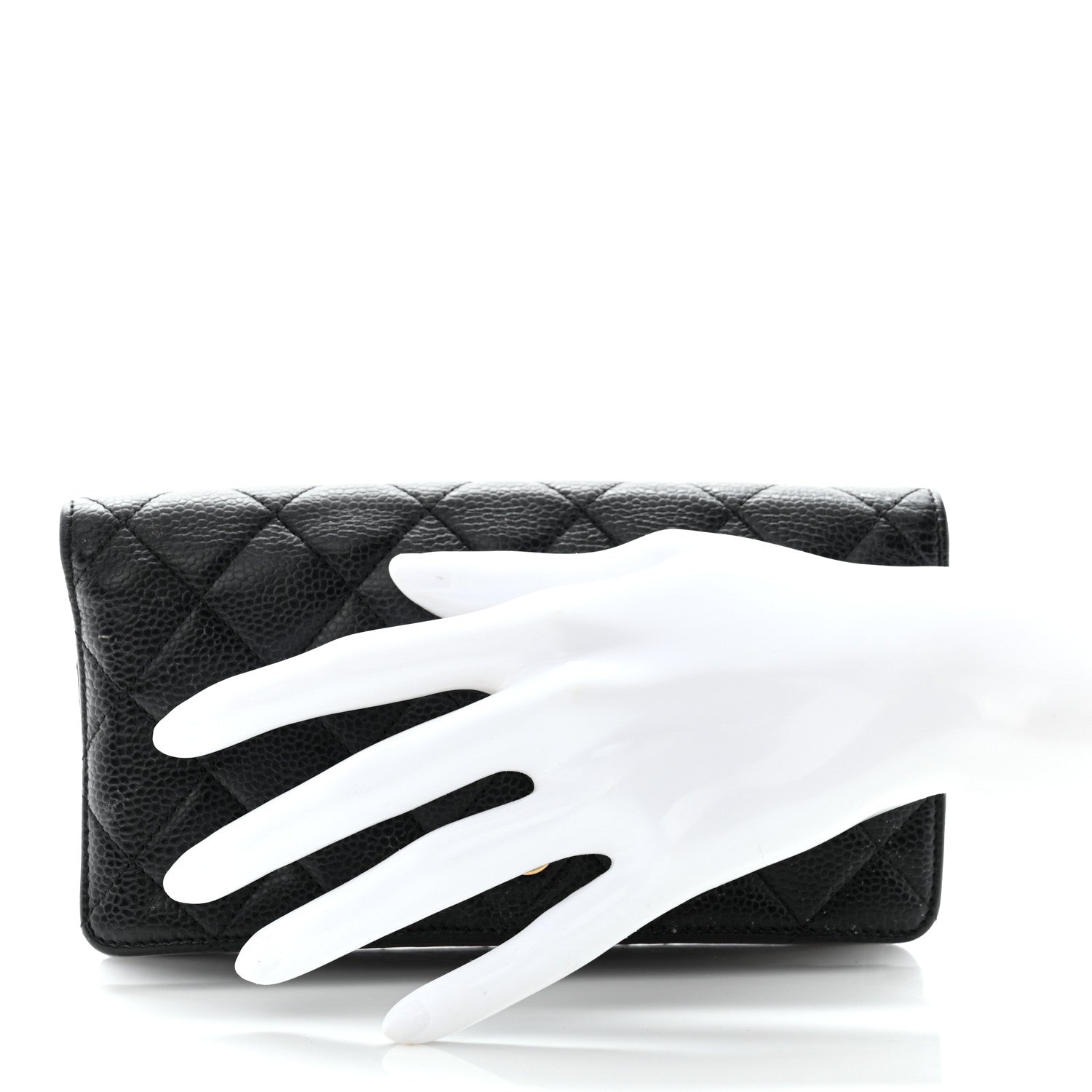 Chanel Caviar Quilted Yen Wallet Black 2 of 12