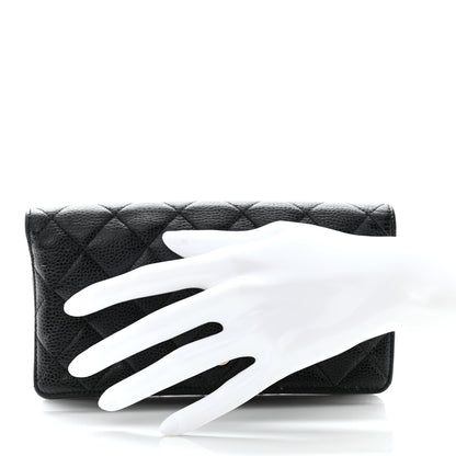 Chanel Caviar Quilted Yen Wallet Black 2 of 12