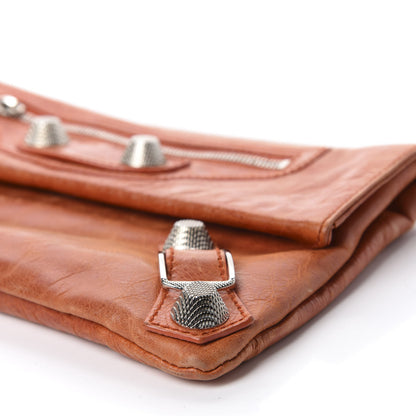 Balenciaga Agneau Giant 21 Silver Hardware Envelope Clutch Mandarine 7 of 10