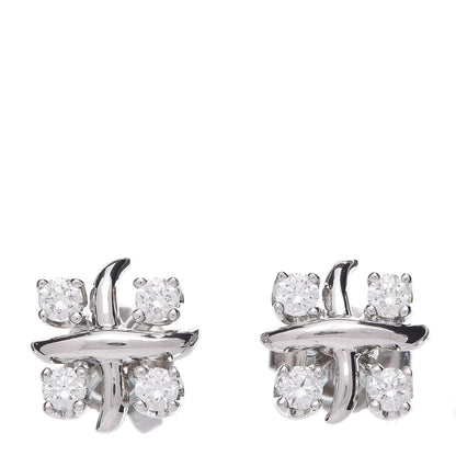 Tiffany Platinum Diamond Schlumberger Lynn Earrings 1 of 5