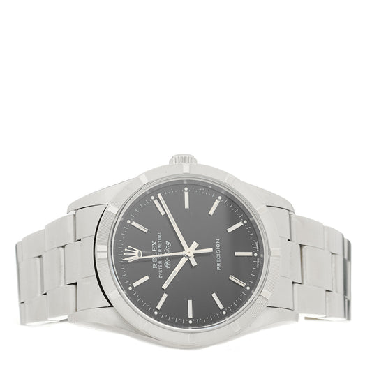 Stainless Steel 34mm Oyster Perpetual Air-King Precision Watch Black 14010M
