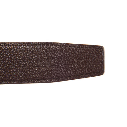 Hermes Box Togo 32mm Collier De Chien CDC Belt 80 Black Chocolate 4 of 8