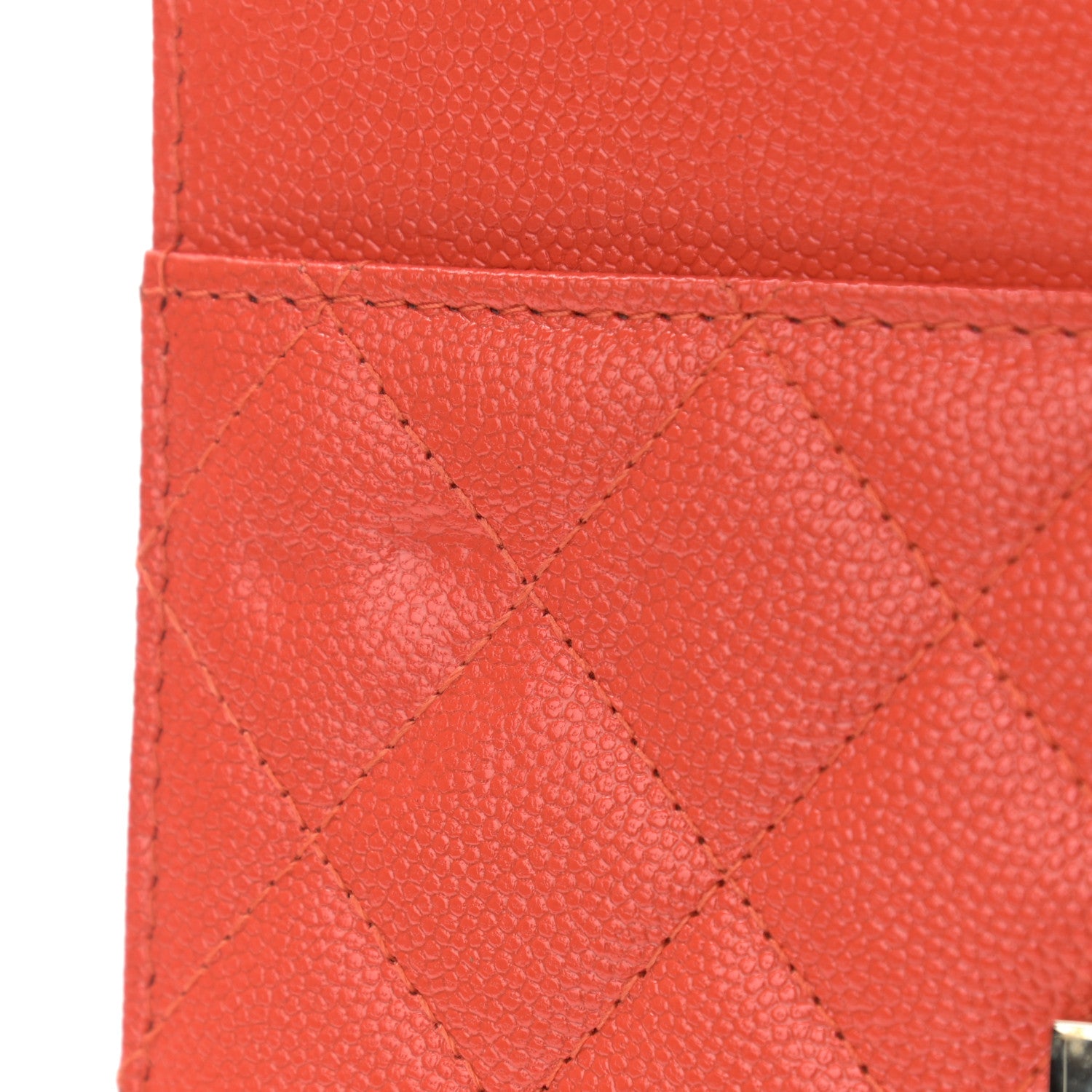 Chanel Caviar Quilted Golden Class Wallet On Chain WOC Red 12 of 12