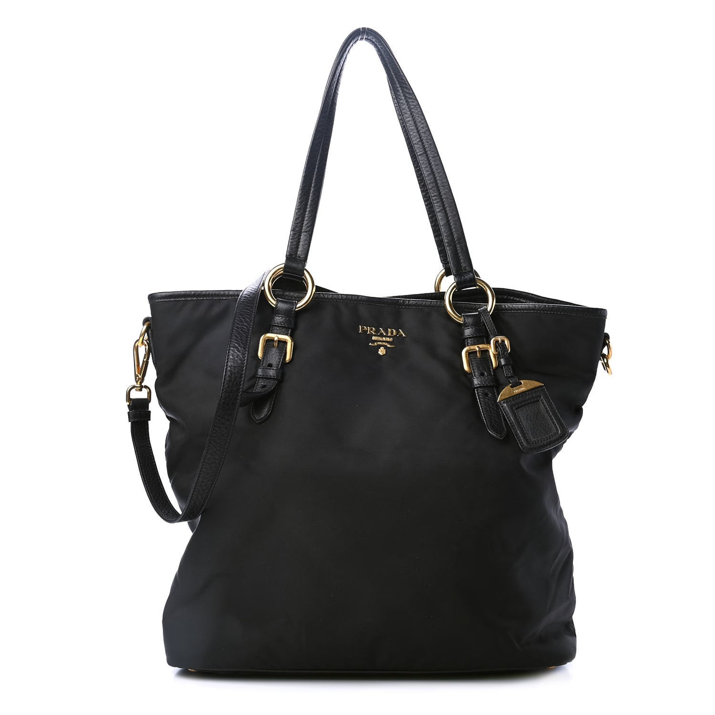 Tessuto Nylon Soft Calf Tote Black