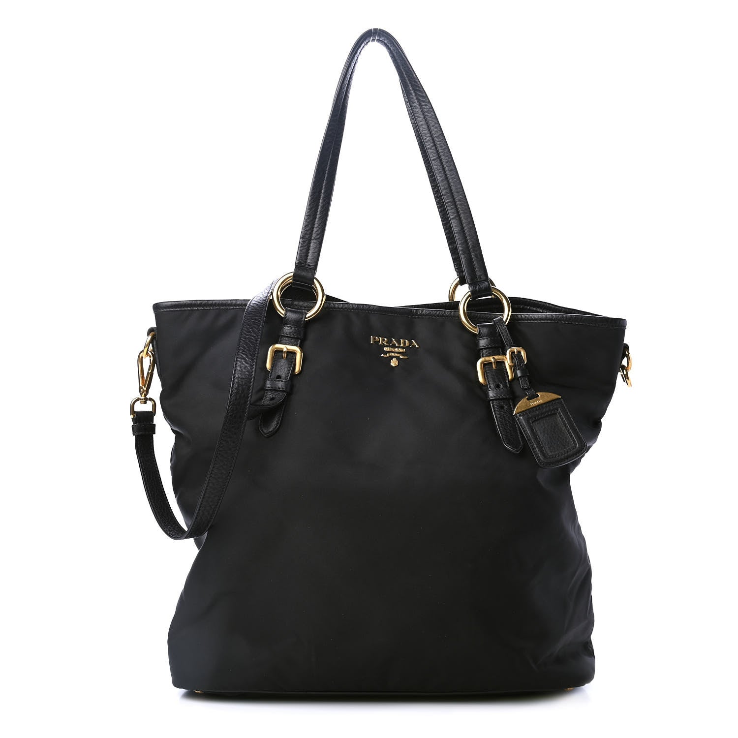 Prada Tessuto Nylon Soft Calf Tote Black 1 of 4