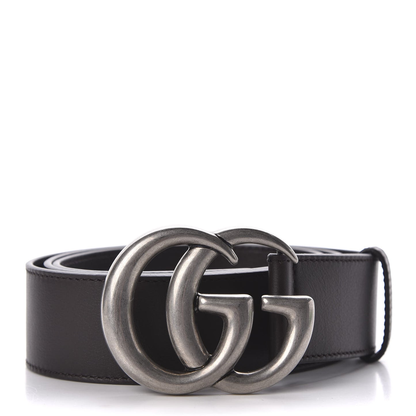Moon Calfskin Nickel Double G 40mm Belt 100 40 Dark Cocoa