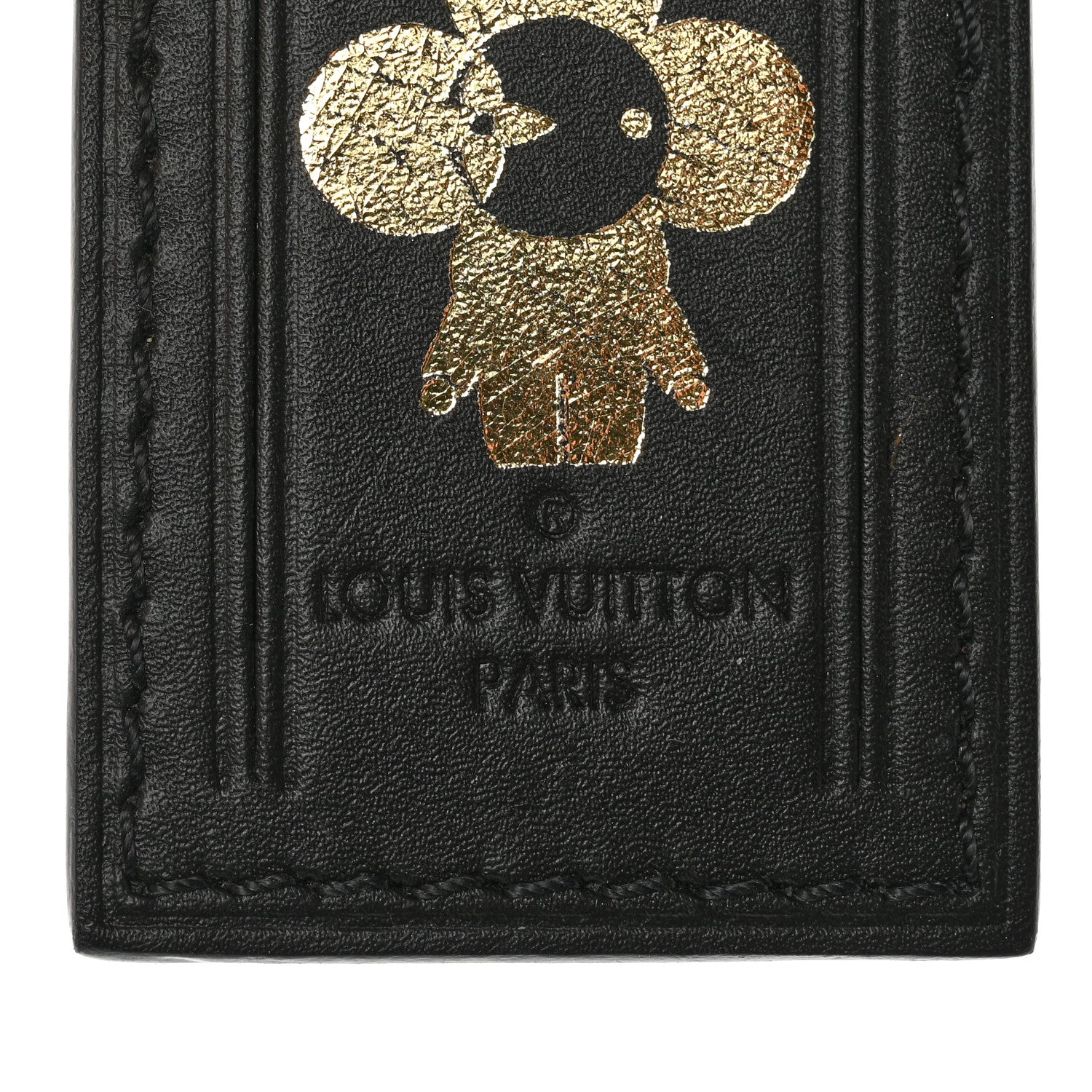 Louis Vuitton Calfskin Vivienne Luggage Tag Black 3 of 6