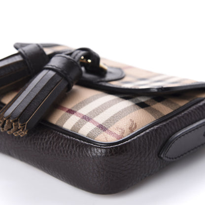 Burberry Haymarket Check Mini Tassel Crossbody Bag Chocolate 7 of 11