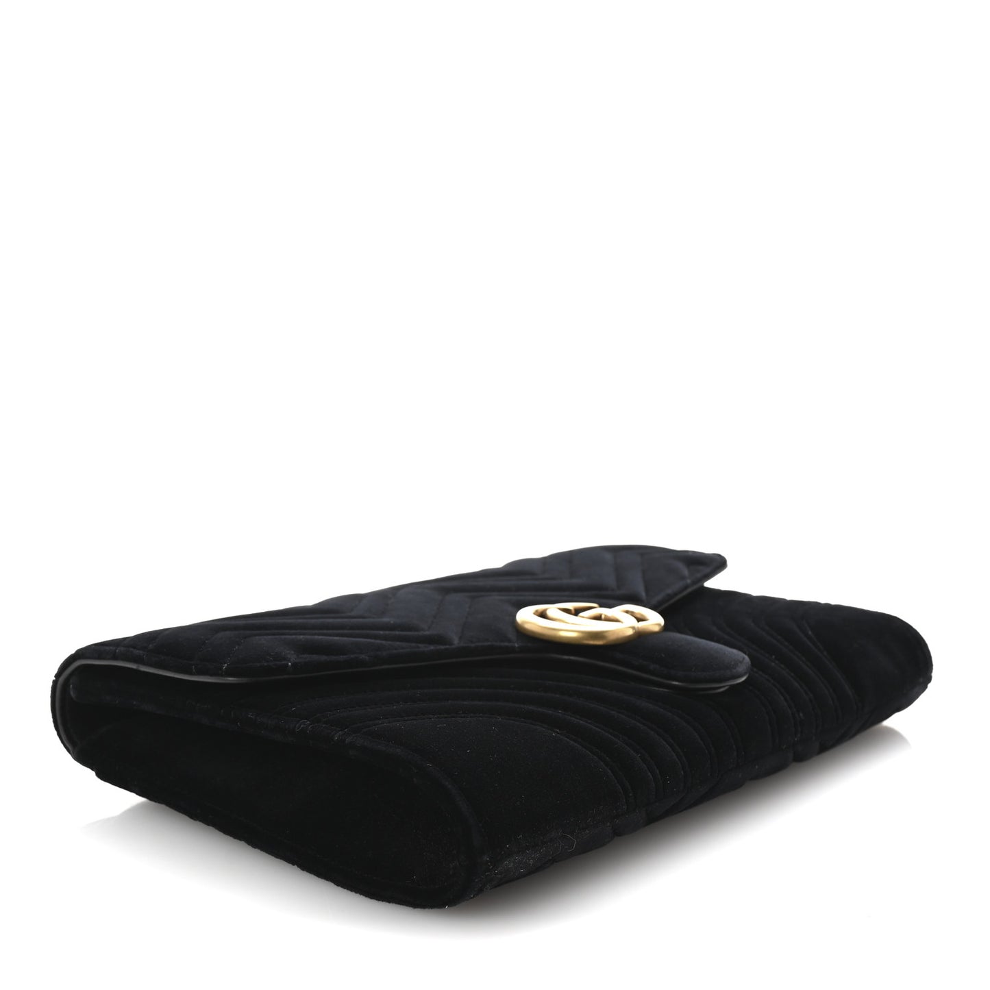 Velvet Matelasse GG Marmont Clutch Black