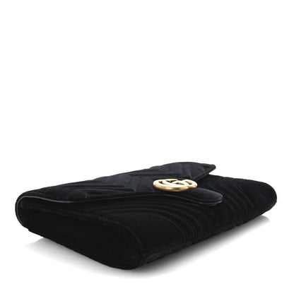 Gucci Velvet Matelasse GG Marmont Clutch Black 4 of 7