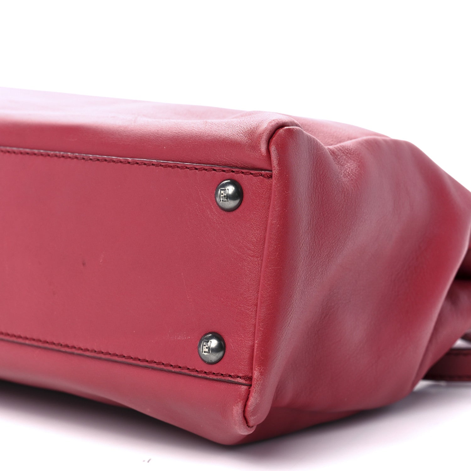 Fendi Vitello Suede Medium Peekaboo Iconic Satchel Rubino Peonia 13 of 14