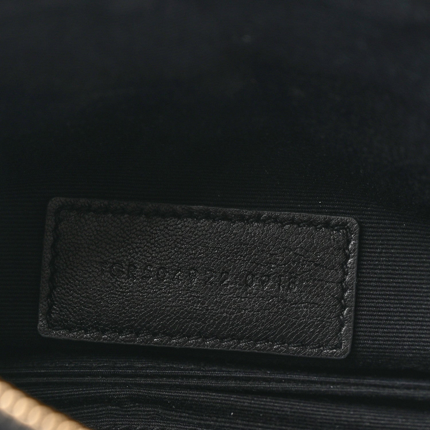 Saint Laurent Grain De Poudre Chevron Monogram Bill Pouch Black 7 of 9