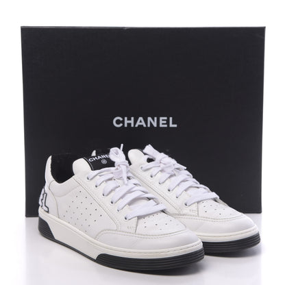 Chanel Calfskin Mens Logo Sneakers 43 Black White 11 of 11