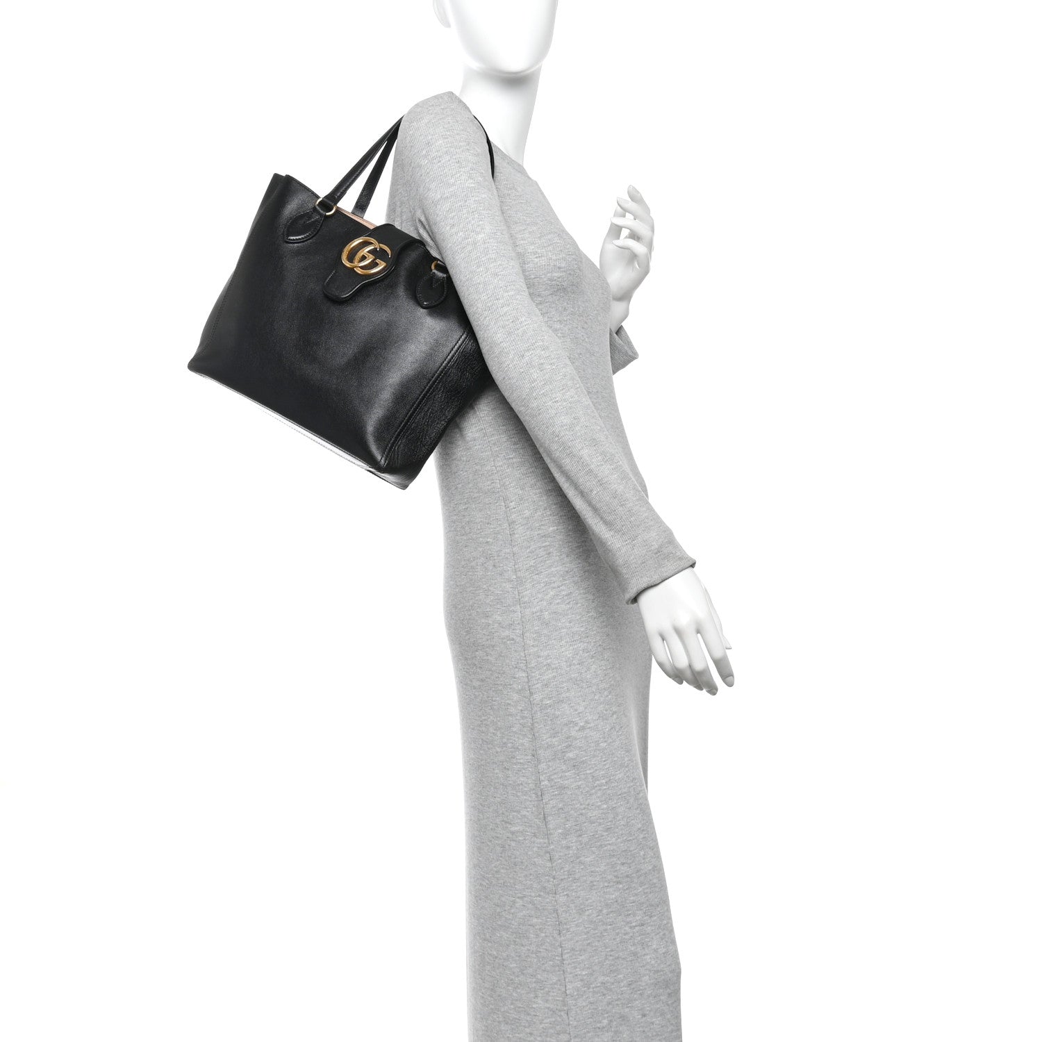 Gucci New Sakai Calfskin Lux Small Dahlia Tote Black 2 of 10