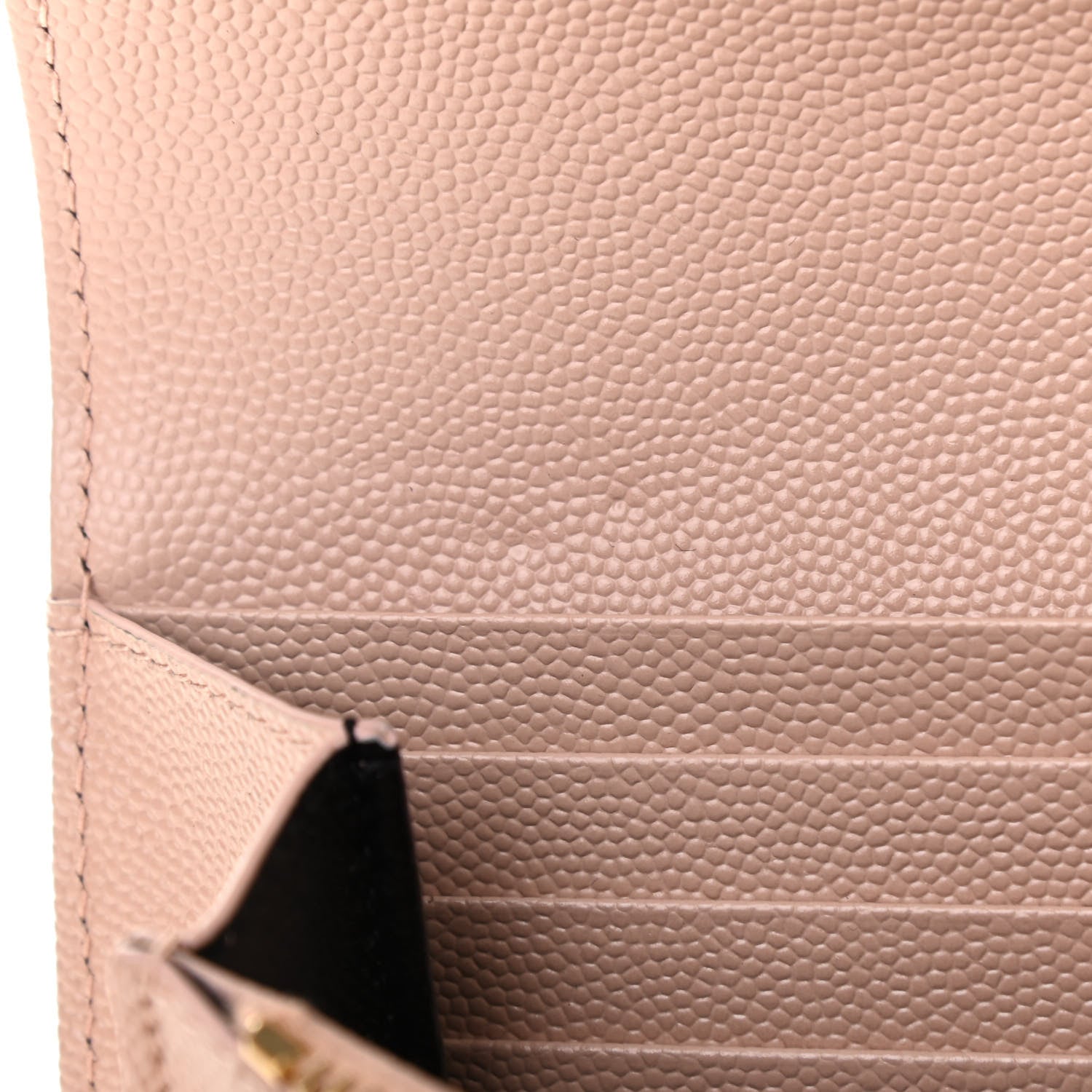 Saint Laurent Grain De Poudre Matelasse Chevron Monogram Wallet Pale Pink 8 of 10