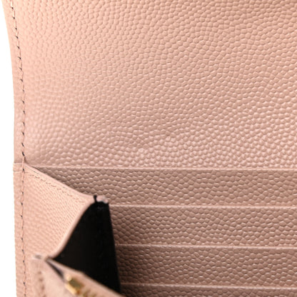 Saint Laurent Grain De Poudre Matelasse Chevron Monogram Wallet Pale Pink 8 of 10