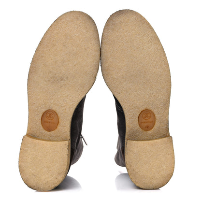 Chanel Suede Calfskin Zipper CC Boots 40 Grey 7 of 7