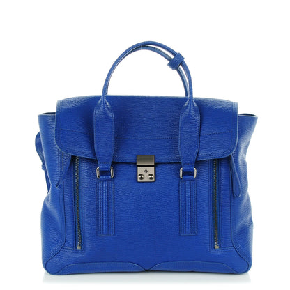 3.1 Phillip Lim 3.1 Textured Calfskin Large Pashli Satchel Cobalt 1 of 7