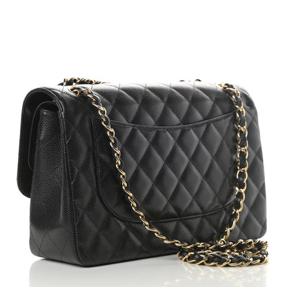 Chanel Caviar Quilted Jumbo Double Flap Black 3 of 11