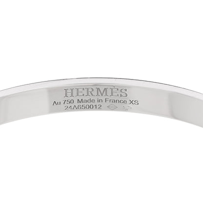Hermes 18K White Gold Diamond Kelly Full Pave Bracelet XS 3 of 4