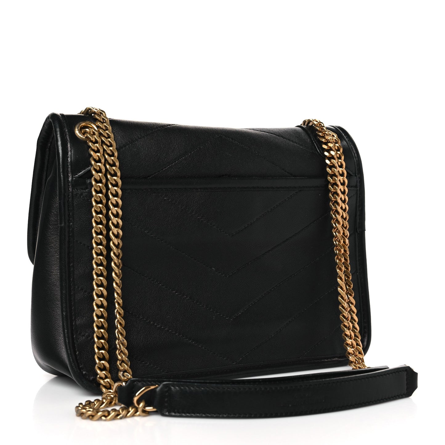 Lambskin Matelasse Monogram Baby Niki Chain Satchel Black