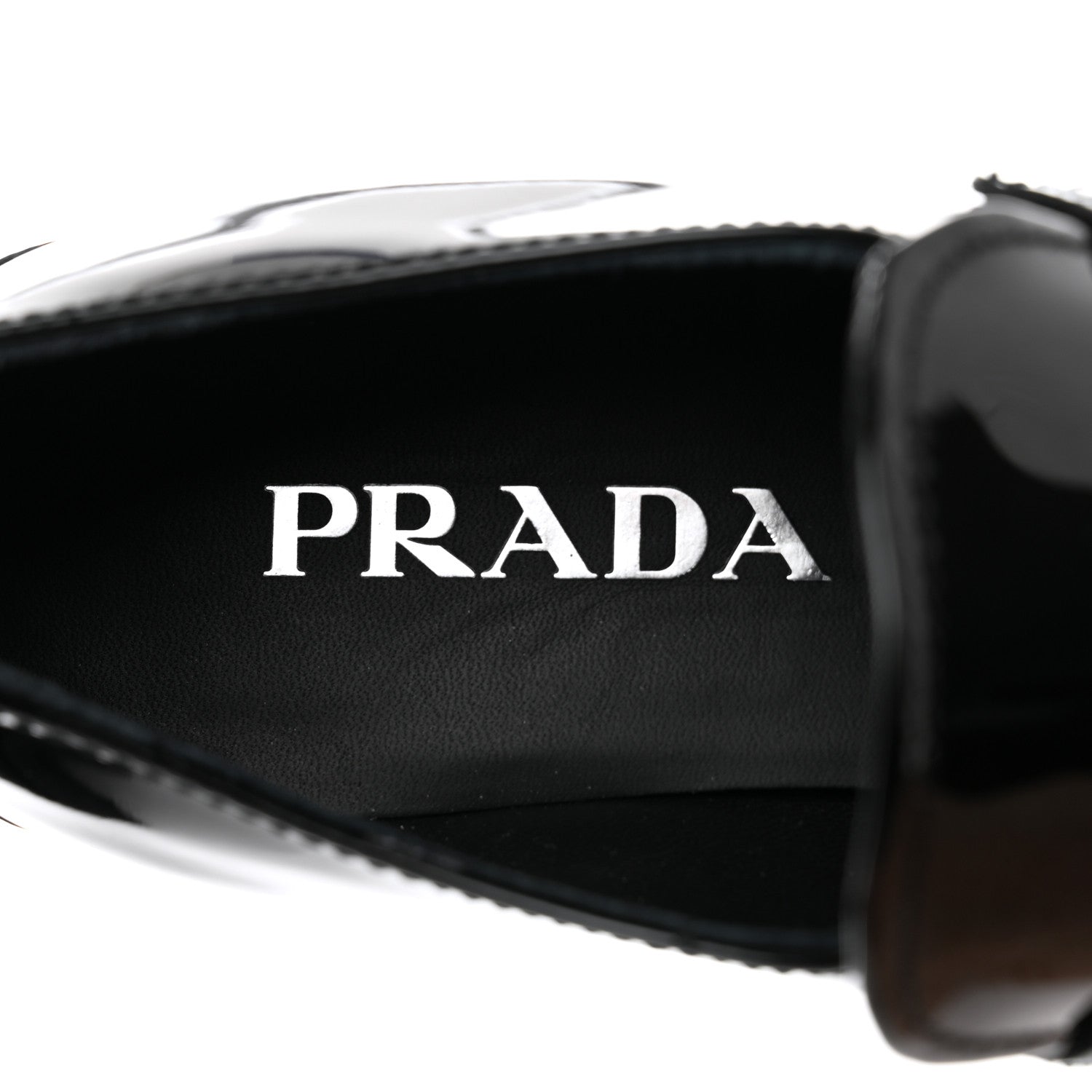 Prada Vernice Triangle 25mm Loafers 35 Black 6 of 8
