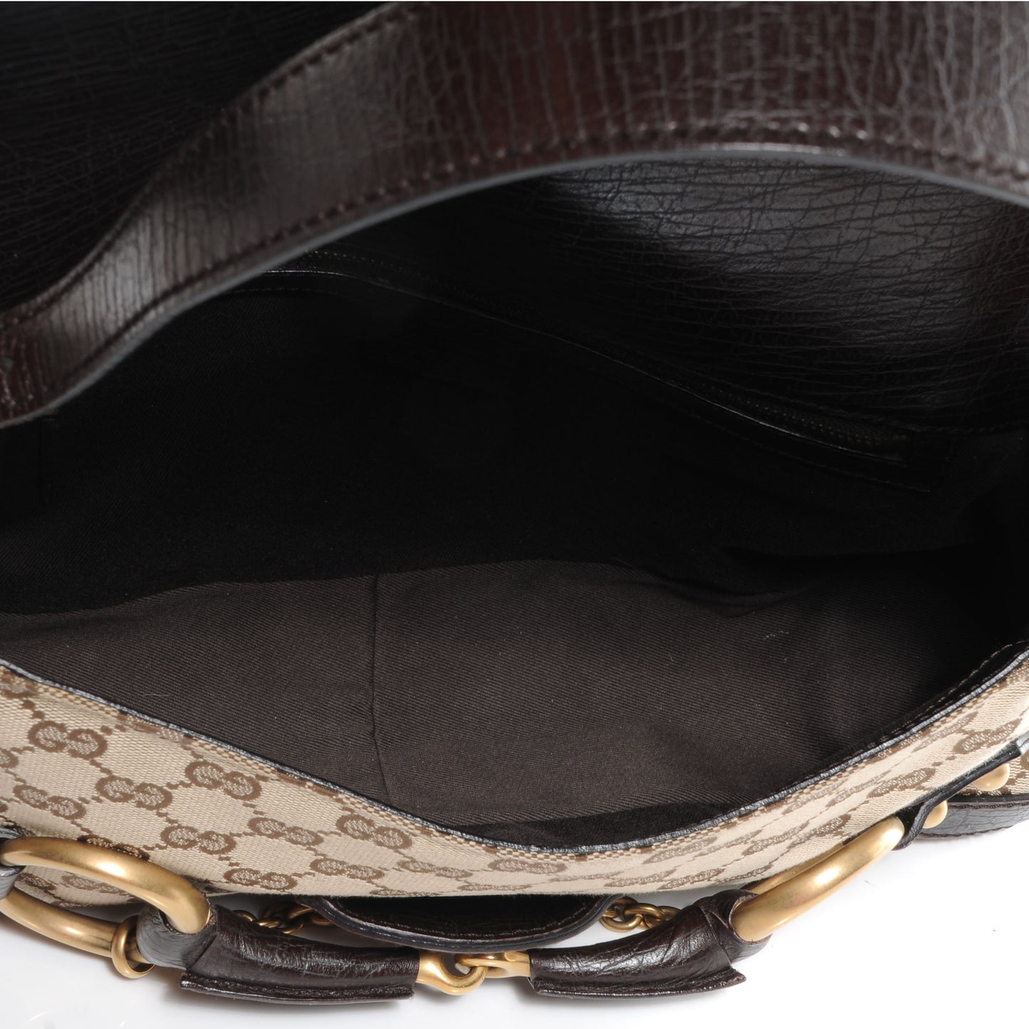 Monogram Horsebit Chain Flap Brown