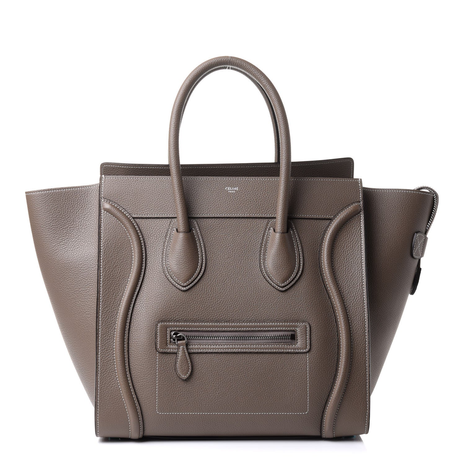 Celine Drummed Calfskin Mini Luggage Souris 1 of 12