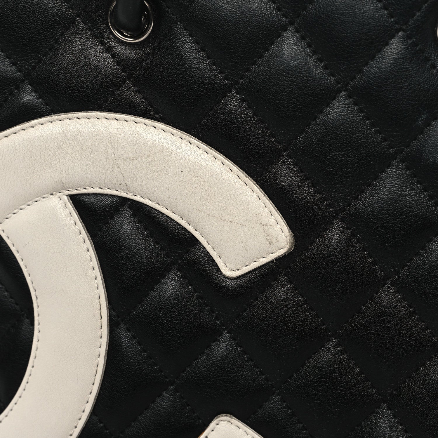 Chanel Calfskin Quilted Medium Cambon Tote Black White 12 of 13