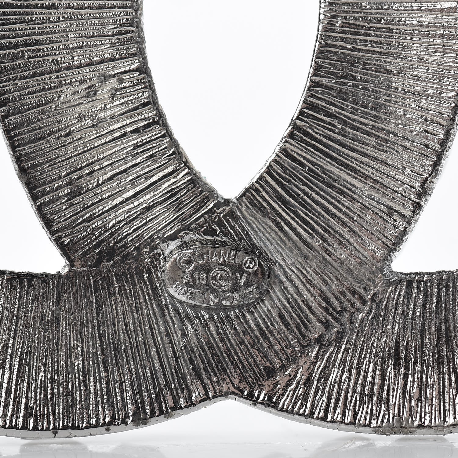 Chanel Baguette Crystal CC Brooch Silver 4 of 5