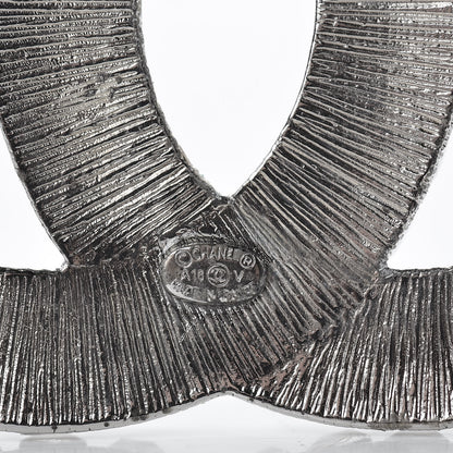 Chanel Baguette Crystal CC Brooch Silver 4 of 5