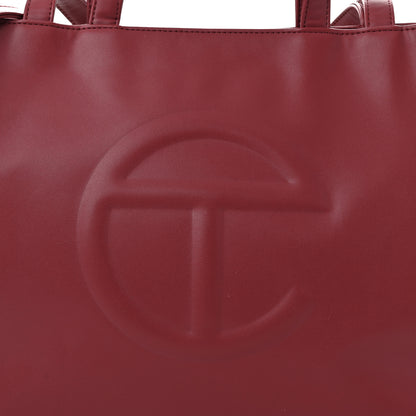 Telfar Vegan Leather Medium Shopping Bag Oxblood 8 of 15