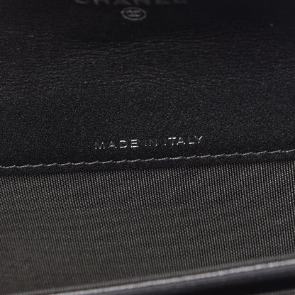Chanel Goatskin Camellia Embossed Card Holder Wallet Grey 7 of 9