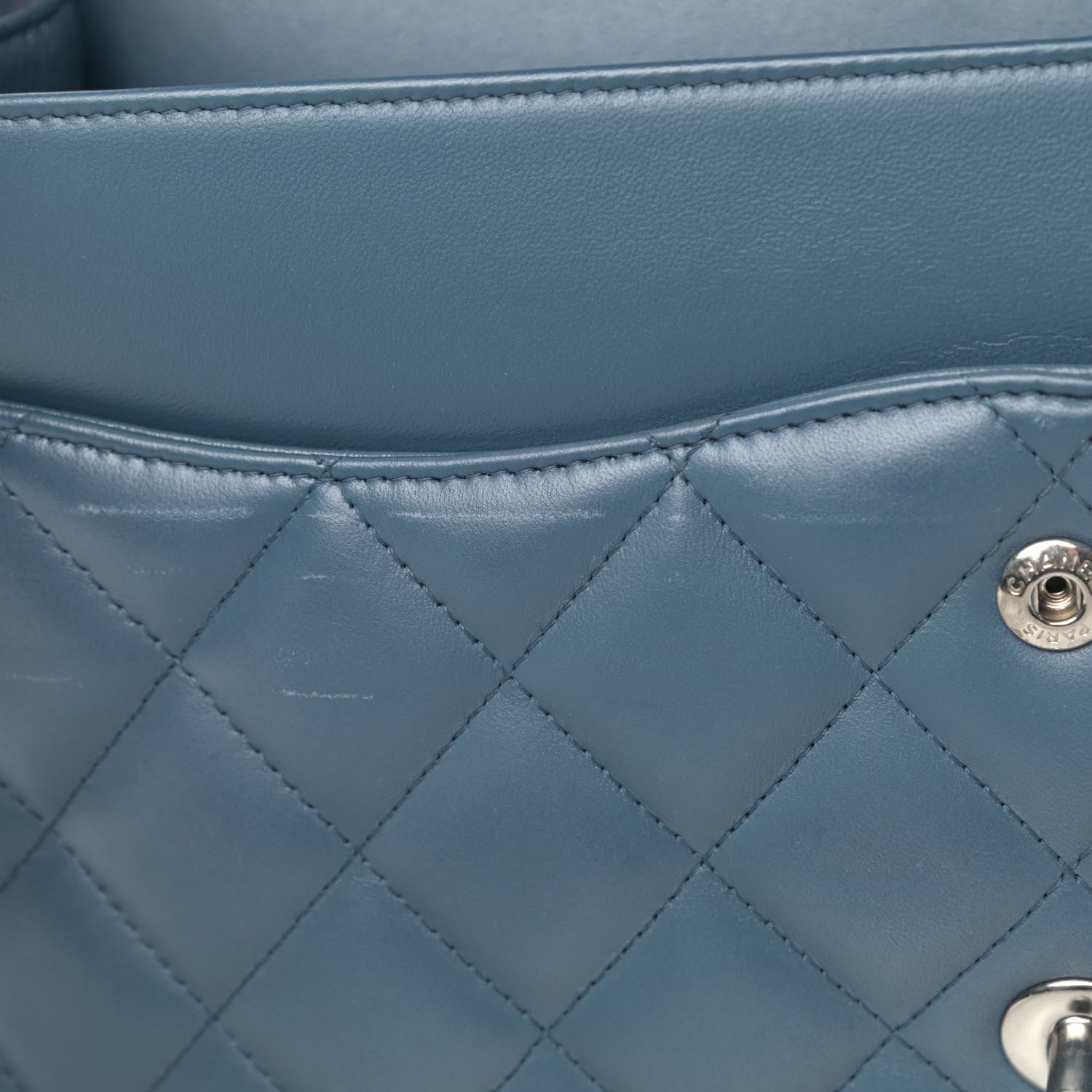 Chanel Lambskin Quilted Jumbo Double Flap Turquoise 5 of 10