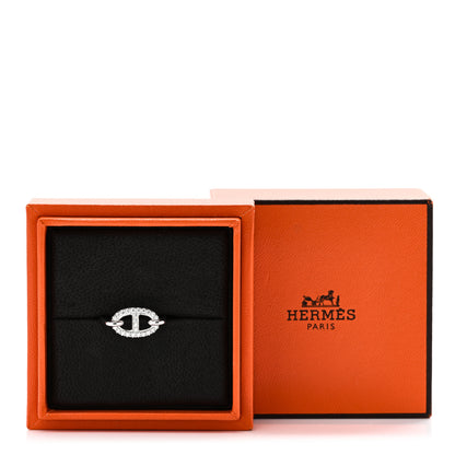 Hermes 18K White Gold Diamond Farandole Ring 50 5.25 5 of 5
