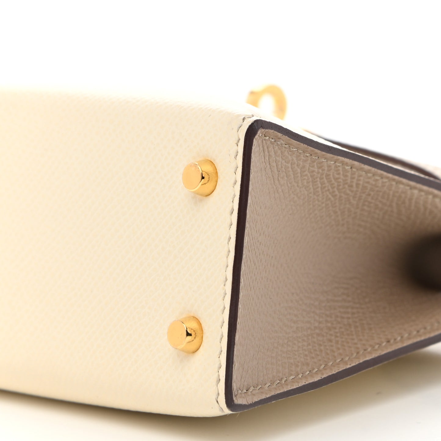 Epsom Horseshoe Mini Kelly Sellier 20 Craie Etain