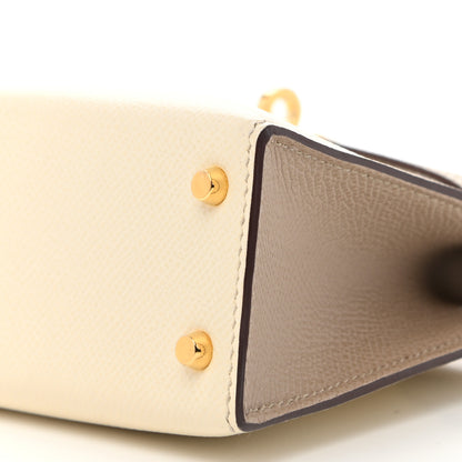 Hermes Epsom Horseshoe Mini Kelly Sellier 20 Craie Etain 10 of 11
