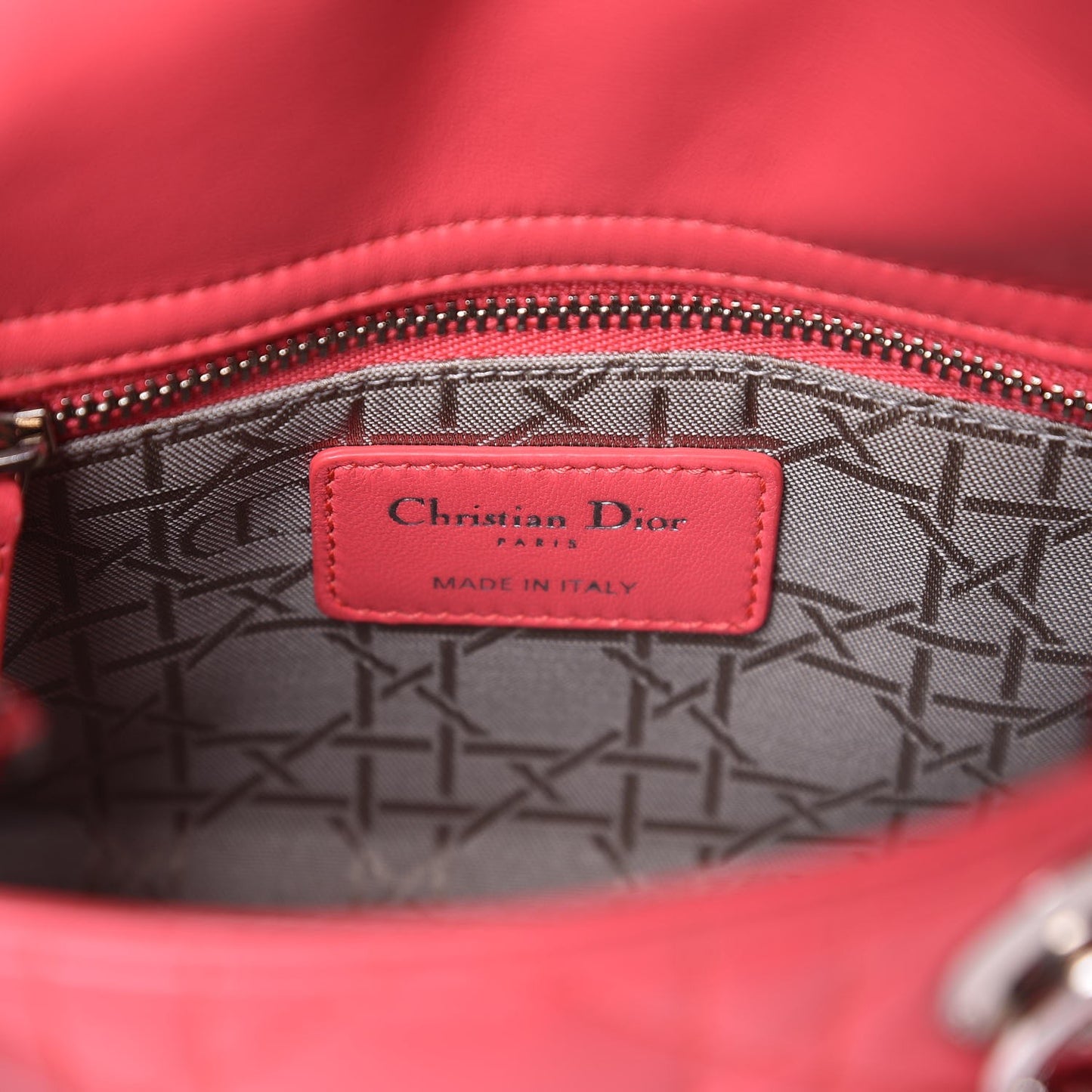 Lambskin Cannage Mini Lady Dior Coral