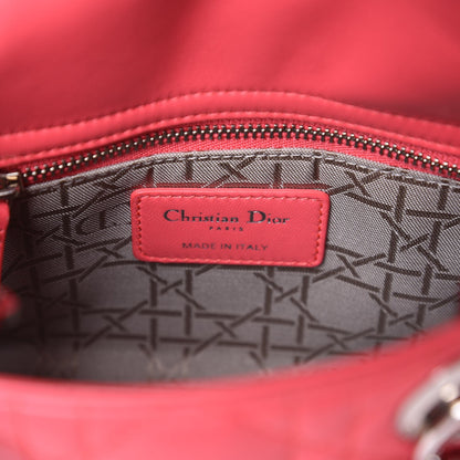 Christian Dior Lambskin Cannage Mini Lady Dior Coral 7 of 11