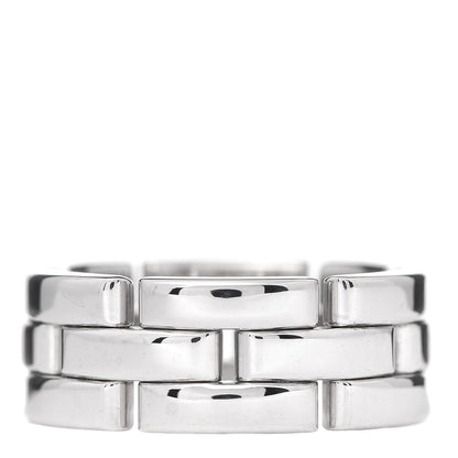 Cartier 18K White Gold Maillon Panthere 3 Row Ring 53 6.5 1 of 4